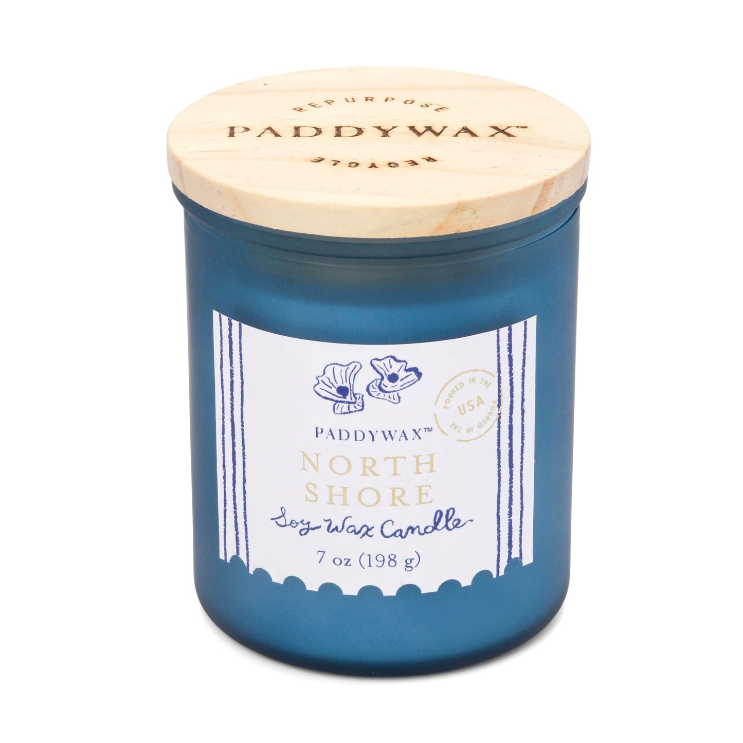North Shore - Eucalyptus, Violet & Moss. Vela de Soya en Envase de Cristal Reusable