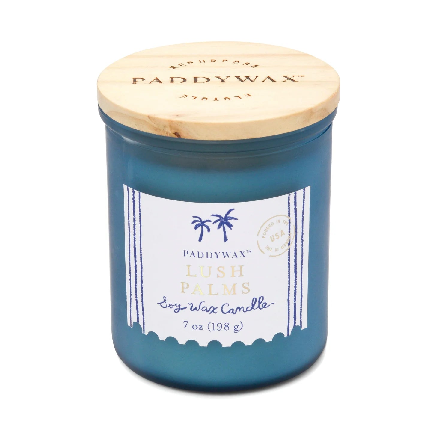 Lush Palms - Dewy Melon, Violet & Driftwood. Vela de Soya en Envase de Cristal Reusable