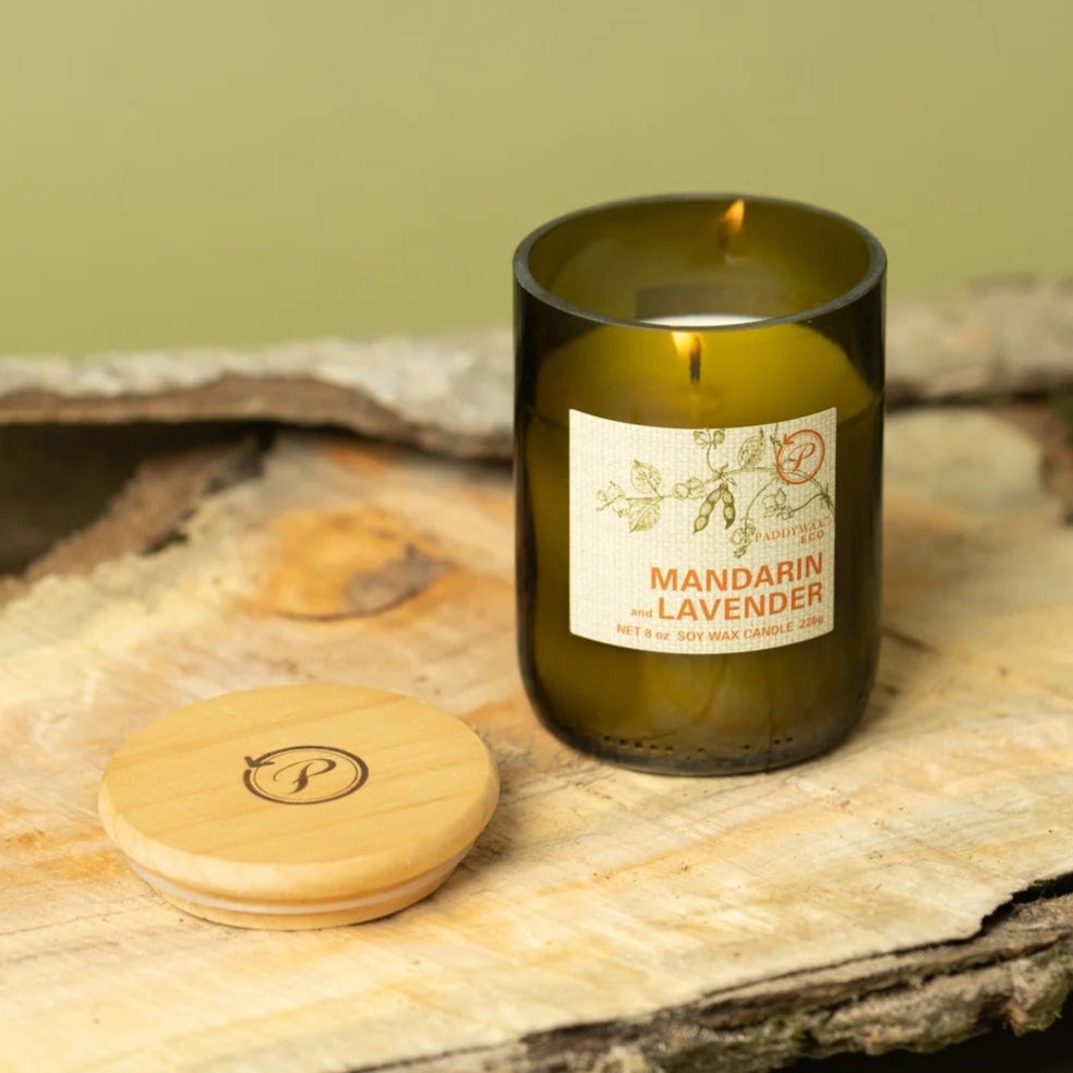 Mandarin & Lavender - Vela de Soya en Envase de Cristal Reusable