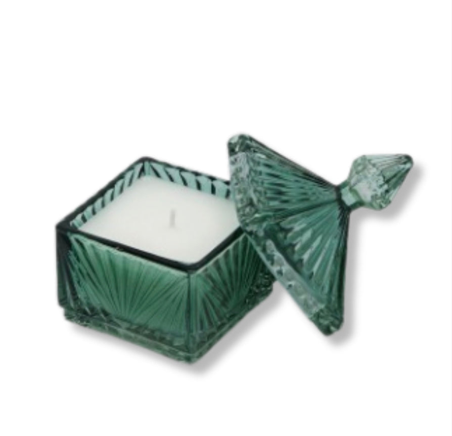 Vela aromática de madera fresca c/ base de cristal (6100058AGRB)