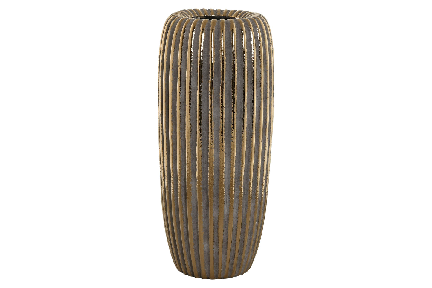 Stoneware Vase 17x17x39 Aged Gold JR-213222