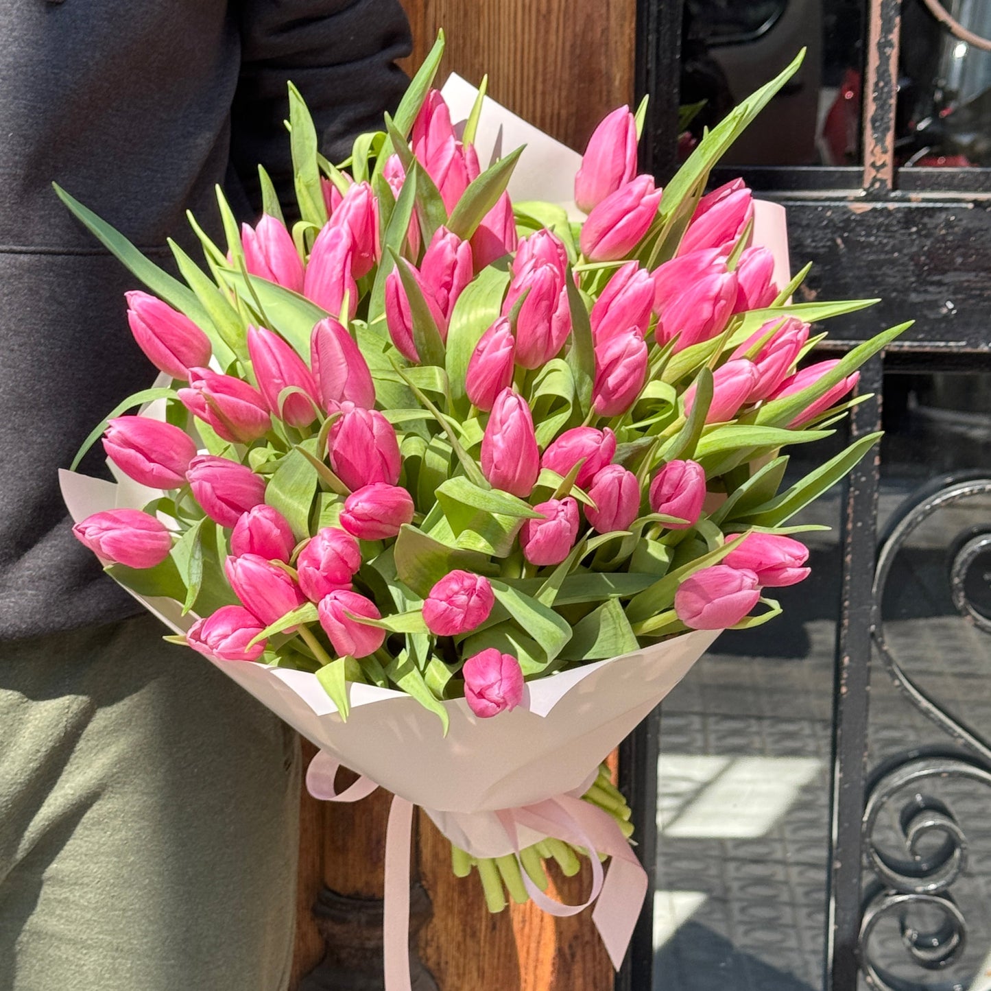 Blush Bloom – Ram de 51 Tulipes Roses