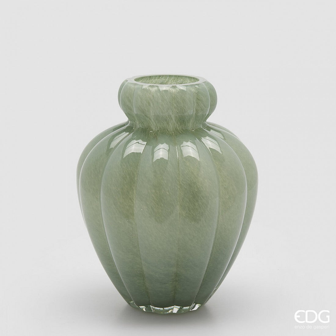 Jarrón de Cristal Verde L