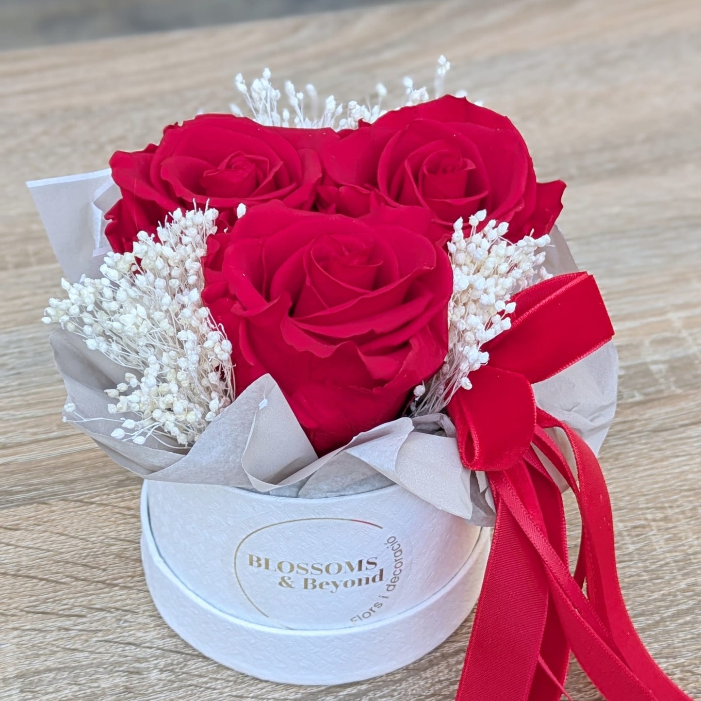 Mini Box de Roses Roges Preservades – Passió i elegància eterna