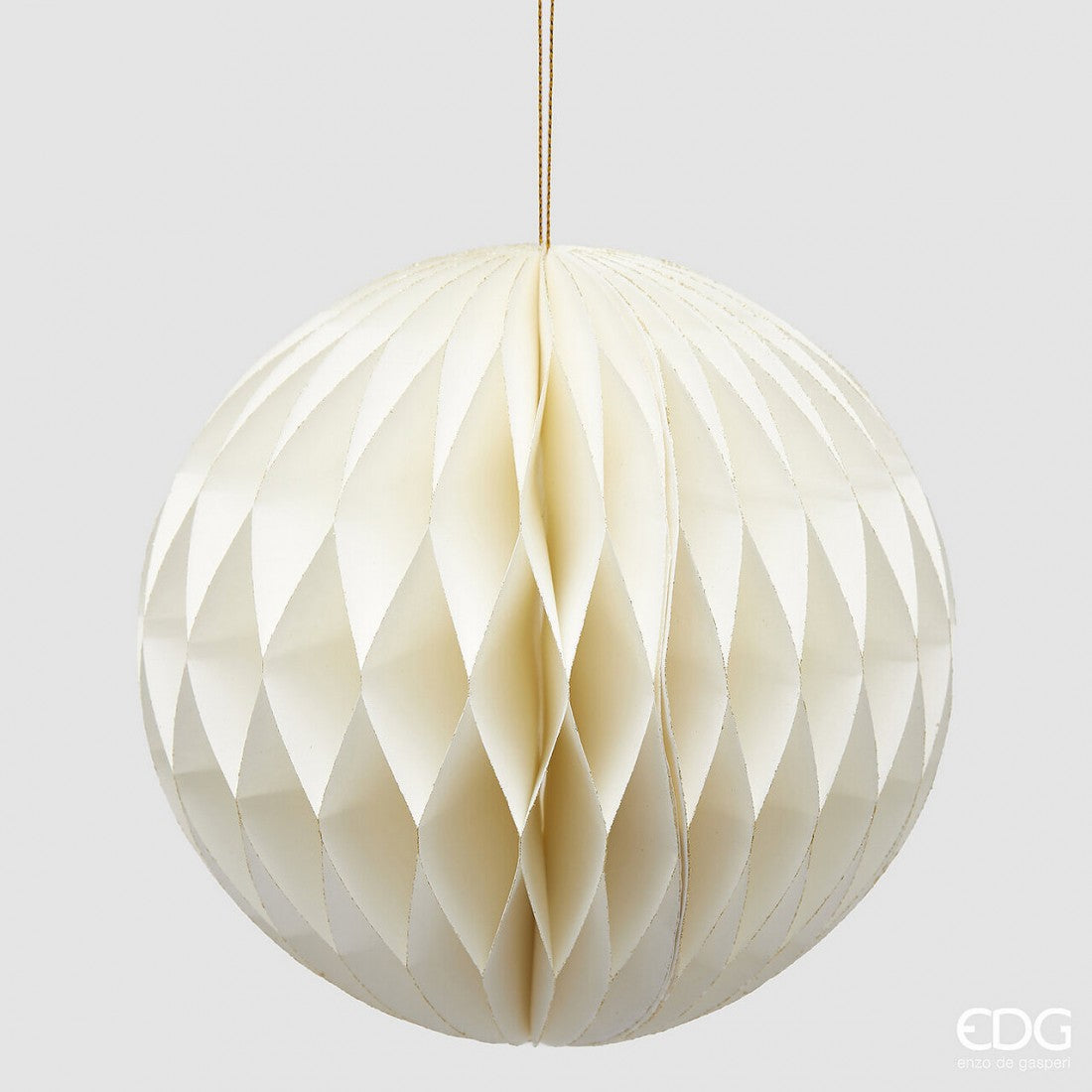 Bola Navideña en Origami Blanco