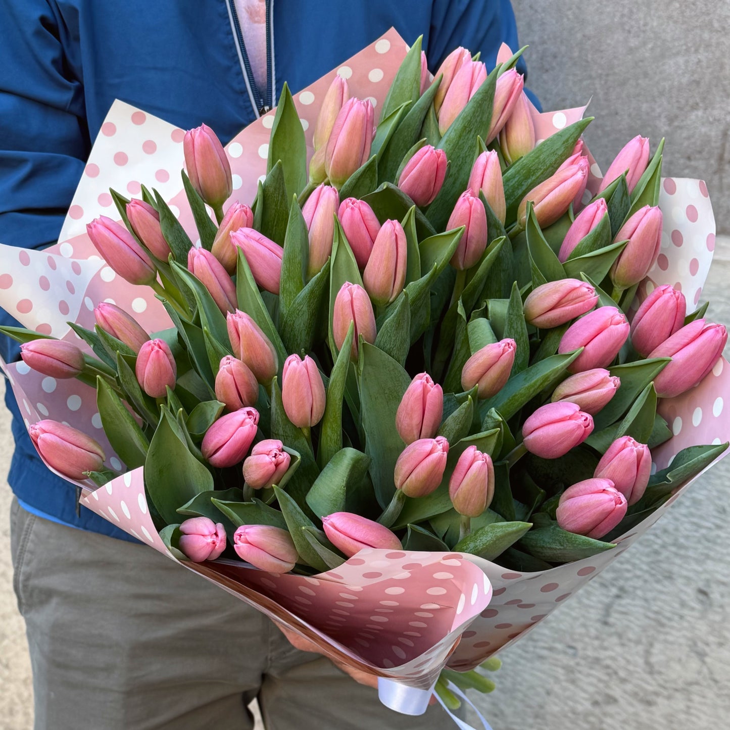 Blush Bloom – Bouquet of 51 Pink Tulips