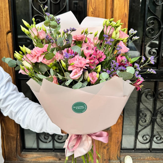 Sweet Harmony – Bouquet of Lisianthus, Carnations and Eucalyptus