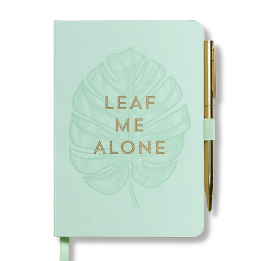 Cuaderno de notas con bolígrafo - Leaf Me Alone