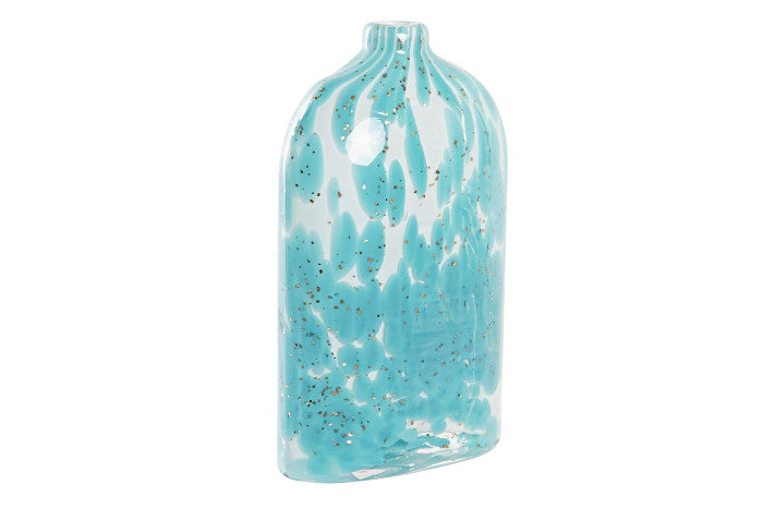 Jarrón de Cristal Perlado Azul
