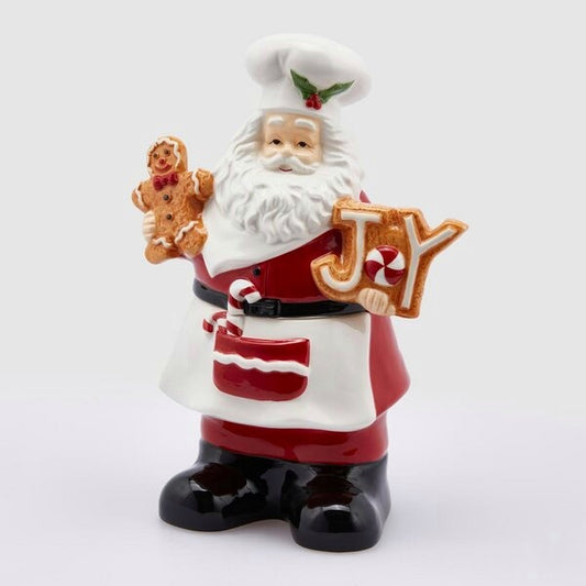 Santa Claus Chef Cookie and Candy Jar Medium