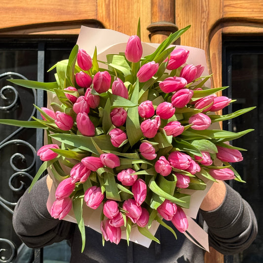 Blush Bloom – Bouquet of 51 Pink Tulips